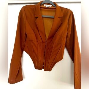 Corset button up brown women’s jacket